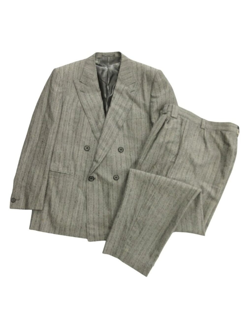 Versace Gianni Suit Set Double Jacket Pants Medusa Vintage 56 Gray